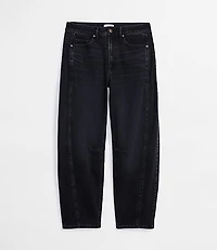 Rivete Tall Curvy Seamed High Rise Barrel Jeans Noir Wash