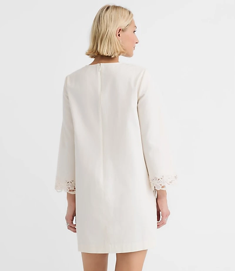 Petite Floral Lace Trim Mini Pocket Dress