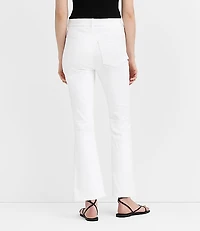 Rivete Petite Curvy Welt Pocket High Rise Kick Crop Jeans White