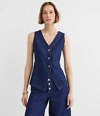 Petite Denim Vest Classic Rinse Wash