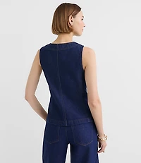 Petite Denim Vest Classic Rinse Wash