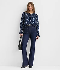 Petite Bouquet Ruffle Cuff Blouse