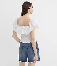 Poplin Smocked Off The Shoulder Top