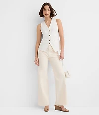 Denim Pocket Vest Ivory