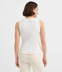 Denim Pocket Vest Ivory