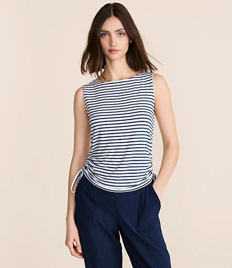 Petite Lou & Grey Striped Essential Modal Side Tie Tank Top