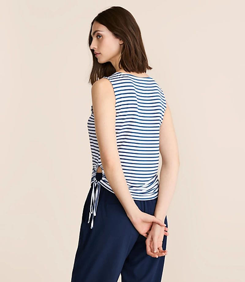 Petite Lou & Grey Striped Essential Modal Side Tie Tank Top