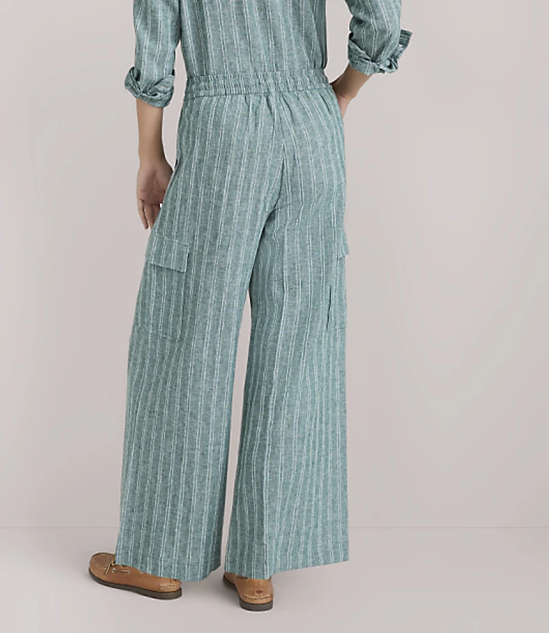 Lou & Grey Striped Linen Cotton Cargo Pants
