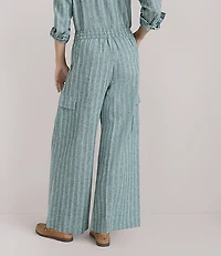 Lou & Grey Striped Linen Cotton Cargo Pants