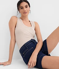 Stripe Perfect Ribbed Scoop Neck Tank Top