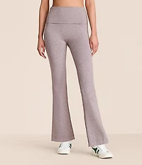 Petite Lou & Grey Heathered Brushedsoft Foldover Flare Pants