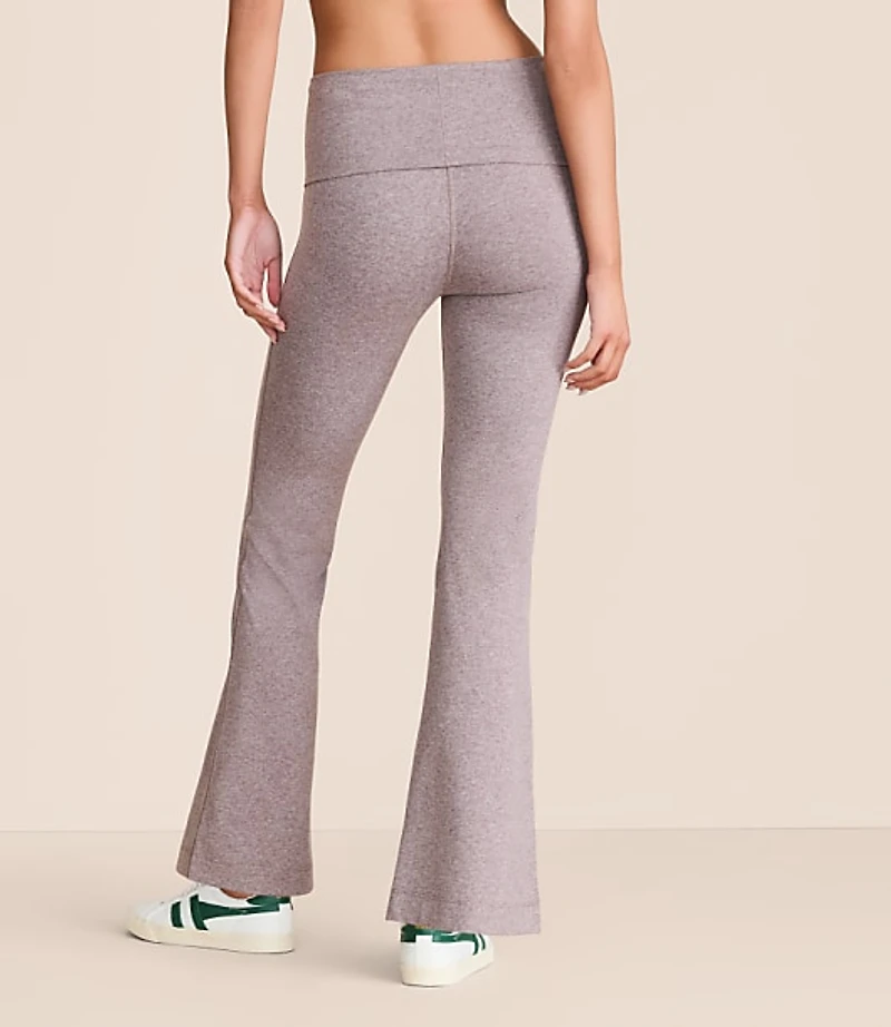 Petite Lou & Grey Heathered Brushedsoft Foldover Flare Pants