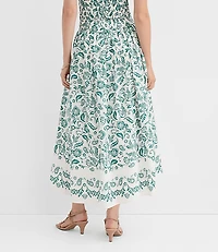 Tall Floral Pull On Midi Skirt