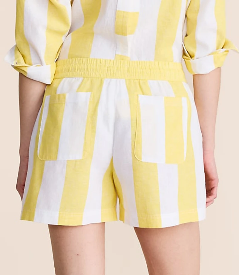 Petite Lou & Grey Striped Linen Cotton Shorts