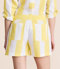 Petite Lou & Grey Striped Linen Cotton Shorts
