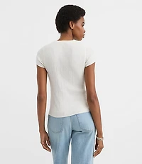 Textured Cap Sleeve Cardigan