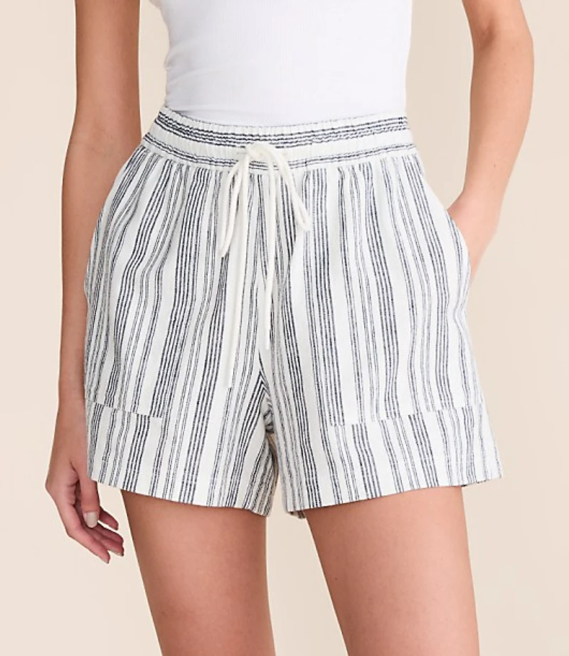 Lou & Grey Striped Linen Cotton Shorts