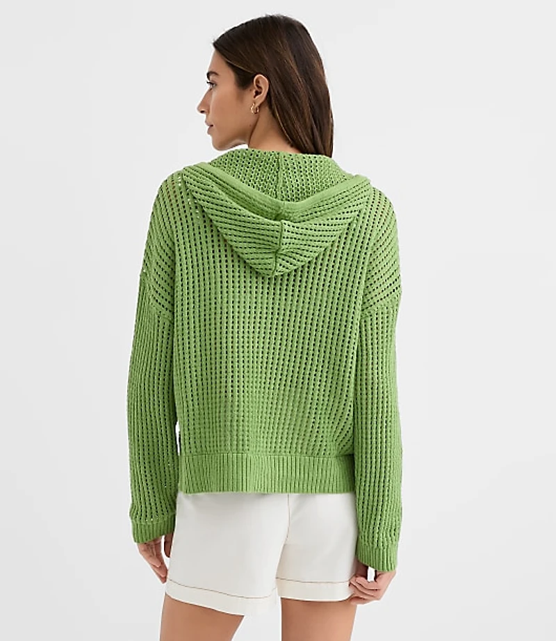 Petite LOFT Beach Mesh Stitch Hoodie