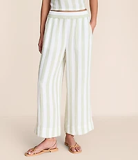 Lou & Grey Striped Triple Cloth Wide Leg Crop Pants