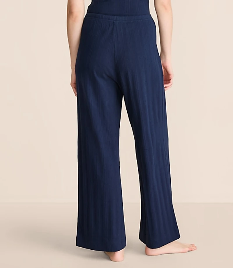 Lou & Grey Pointelle Striped Wide Leg Pajama Pants