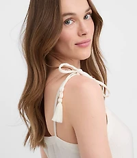 LOFT Beach Tie Strap Triple Cloth Mini Pocket Dress