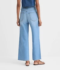 Rivete Tall Curvy High Rise Wide Leg Crop Jeans Bright Medium Stonewash