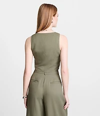 Petite LOFT Versa Pure Spun Square Neck Crop Top