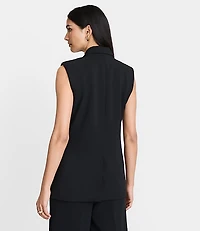 Petite LOFT Versa Crepe Drape Sleeveless Blazer
