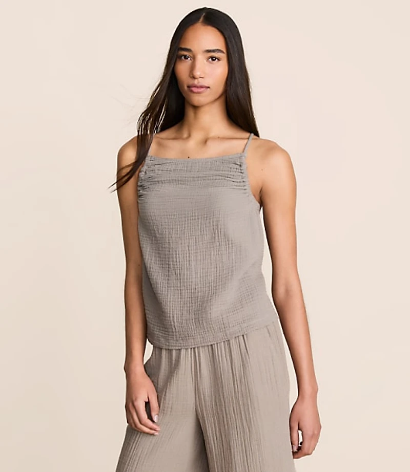 Petite Lou & Grey Ruched Triple Cloth Tank Top