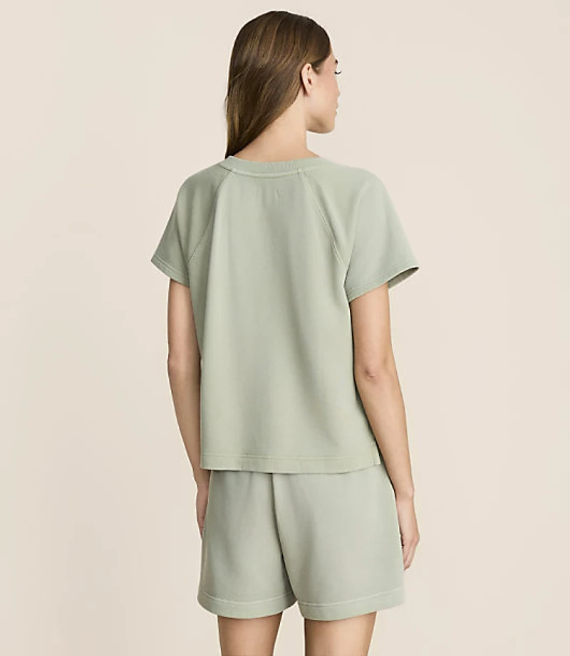 Petite Lou & Grey Garment Dyed Terrysoft Split Neck Tee