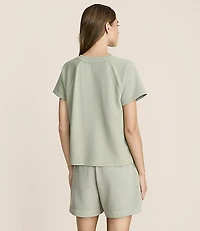 Petite Lou & Grey Garment Dyed Terrysoft Split Neck Tee