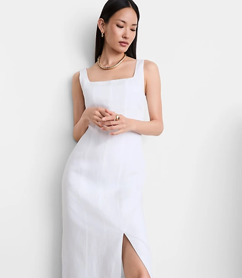 Petite LOFT Versa Luxe Lyocell Linen Midi Dress