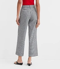 Curvy Palmer Wide Leg Crop Pants Gingham Cotton Linen