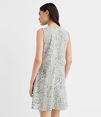 Floral Pintucked Bow Mini Pocket Dress