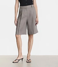 Petite LOFT Versa Luxe Lyocell Wide Leg Bermuda Shorts