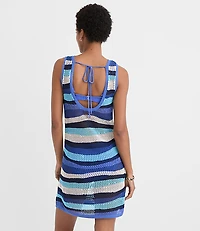 LOFT Beach Striped Tie Back Mini Swimsuit Coverup Dress