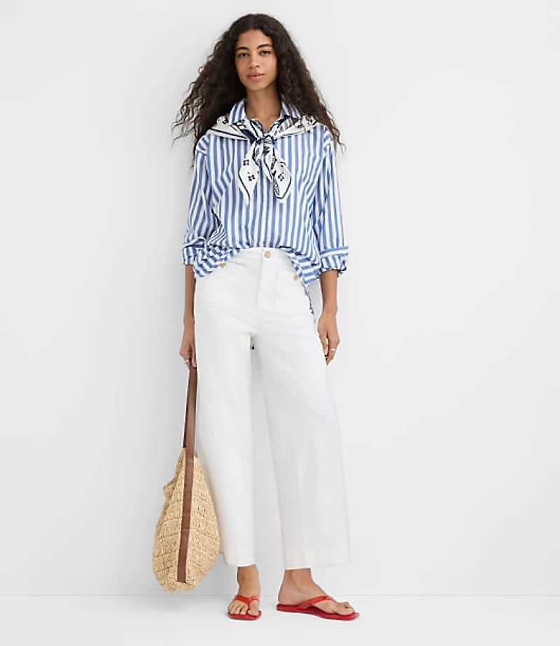 Striped Poplin Everyday Oversized Pocket Shirt