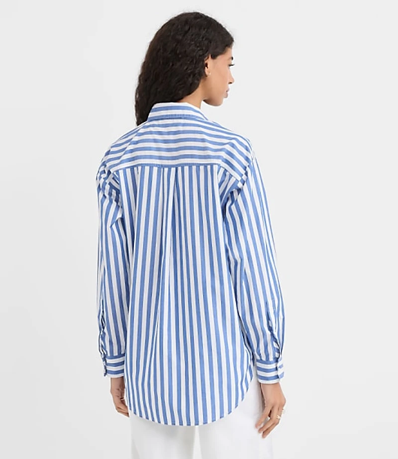 Striped Poplin Everyday Oversized Pocket Shirt