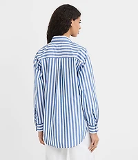 Striped Poplin Everyday Oversized Pocket Shirt