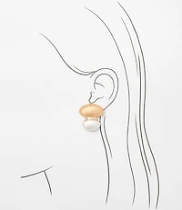 Oval Mixed Metal Drop Earrings