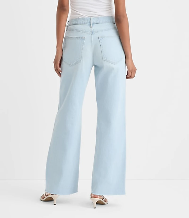 Rivete Curvy Fresh Cut Mid Rise Wide Leg Jeans Wave Wash
