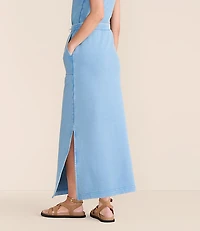 Petite Lou & Grey Denim Washed Terrysoft Maxi Pocket Skirt