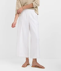 Petite Breezy Wide Leg Crop Pants in Linen Cotton