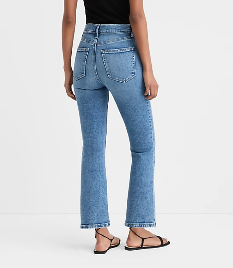 Rivete Curvy High Rise Kick Crop Jeans Authentic Mid Vintage Wash