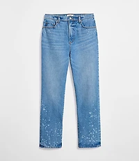 Rivete Curvy High Rise Straight Jeans Bleach Out Wash
