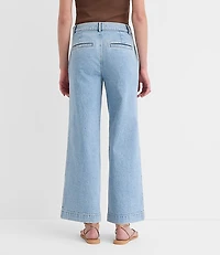 Tall Curvy Palmer Denim Wide Leg Crop Pants Refined Blue Wash
