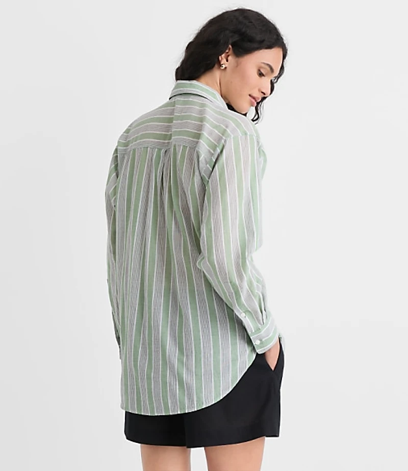 Striped Everyday Oversized Pocket Shirt