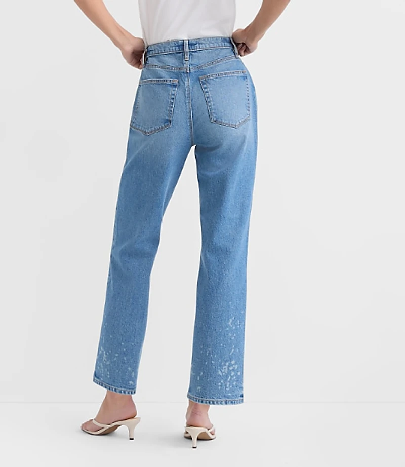 Rivete Tall High Rise Straight Jeans Bleach Out Wash