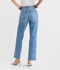 Rivete Tall High Rise Straight Jeans Bleach Out Wash