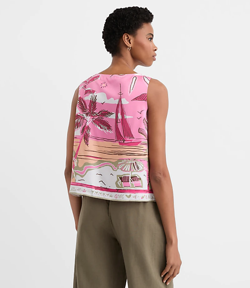Palm Shoulder Tie Top